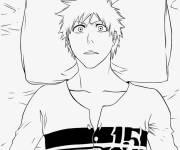 Coloriage Ichigo Kurosaki sur le lit