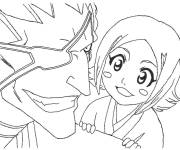 Coloriage Kenpachi et Yachiru de Bleach