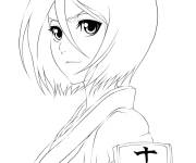 Coloriage Kuchiki Rukia de manga