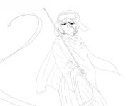 Coloriage Kuchiki Rukia en noir et blanc de manga