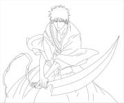 Coloriage Kurosaki en attaquant