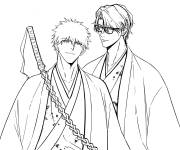 Coloriage Kurosaki Ichigo et Sosuke Aizen de la manga bleach
