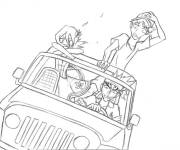 Coloriage Les amis de Bleach sur la voiiture