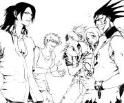 Coloriage Les personnages de Bleach en noir et blanc