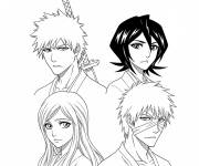 Coloriage Quatre personnages de bleach