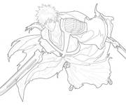 Coloriage Sc&egrave;ne de combat de Ichigo Kurosaki