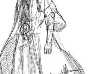 Coloriage Zangetsu de Bleach au crayon