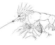 Coloriage Zaraki Kenpachi en action