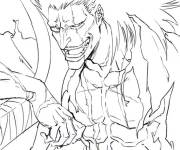 Coloriage Zaraki Kenpachi re&ccedil;oit l'attaque