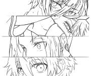 Coloriage Anime Cadenas bleu &agrave; colori