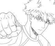 Coloriage Blue Lock anime en noir et blanc