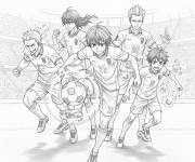 Coloriage La quintuple menace de l'&eacute;quipe de foot de Blue Lock