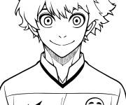 Coloriage Meguru Bachira souriant