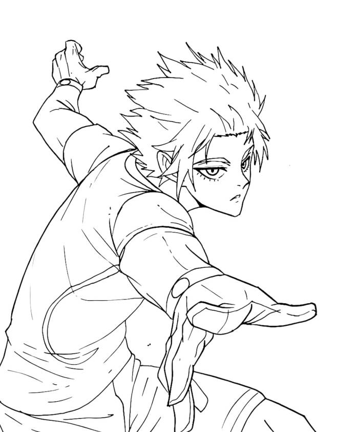 Coloriage Sae Itoshi de Blue Lock dessin gratuit à imprimer