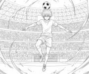 Coloriage Sc&egrave;ne de Seishiro Nagi pendant le match de Blue Lock