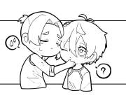 Coloriage et dessins gratuit Sc&egrave;ne des personnages chibi adorable de Blue Lock à imprimer