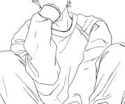 Coloriage et dessins gratuit Seishiro Nagi de Blue Lock en pensant à imprimer