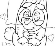 Coloriage B&eacute;b&eacute; Bluey Kawaii