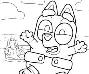 Coloriage B&eacute;b&eacute; Bluey mignon