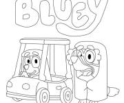 Coloriage et dessins gratuit Bluey amusement à imprimer