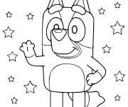 Coloriage Bluey et les &eacute;toiles