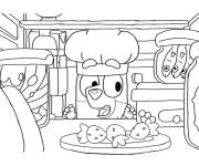 Coloriage Bluey, le cuisiner