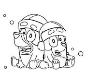 Coloriage Bluey pour le nouvel an