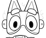 Coloriage Le masque du chien Bluey