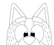 Coloriage Le visage de Bluey