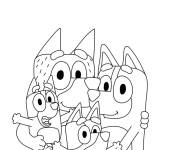 Coloriage Photo de la famille Bluey