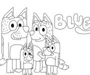 Coloriage Photo de la famille de Bluey