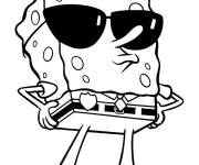 Coloriage Bob l'&eacute;ponge agent de police