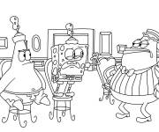 Coloriage Bob l'&eacute;ponge avec Patrick dessin anim&eacute;