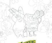 Coloriage Bob l'&eacute;ponge avec Patrik du film