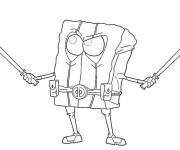 Coloriage Bob l'&eacute;ponge en mode Deadpool