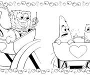 Coloriage Bob l'&eacute;ponge et Patrik s'amusent dans les montagnes russes