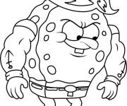 Coloriage Bob l'&eacute;ponge muscl&eacute; qui fait rire