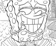 Coloriage Bob l'&eacute;ponge rigolo