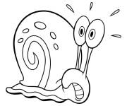 Coloriage L&rsquo;escargot Gary l'ami de Bob l'&eacute;ponge