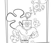 Coloriage Le muscl&eacute; Spongebob