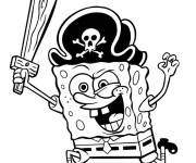 Coloriage Le pirate Bob l'&eacute;ponge