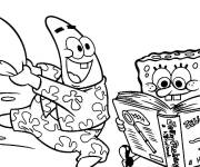 Coloriage Les aventures de Bob l'&eacute;ponge avec Patrick