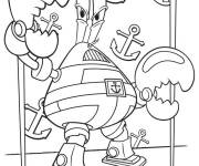 Coloriage Monsieur Krabs l'ami de bob l'&eacute;ponge