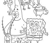 Coloriage Personnages de Bob l'&eacute;ponge dessin anim&eacute;