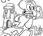 Coloriage et dessins gratuit Squidward l'ami de Bob l'éponge à imprimer