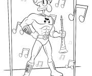 Coloriage et dessins gratuit Squidward muscl&eacute; à imprimer