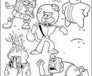 Coloriage Superhéros Bob l'éponge, Patrick et leurs amis