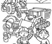 Coloriage Bob le bricoleur avec les personnages de la saison 1