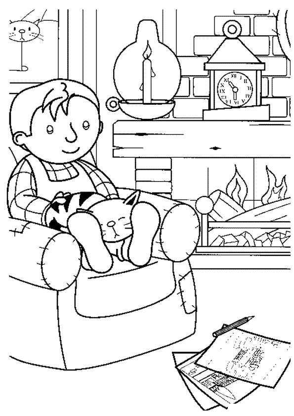 Coloriage et dessins gratuits Bob le bricoleur se repose dans sa maison à imprimer