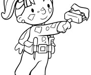 Coloriage Bob le bricoleur: Zo&eacute; peint